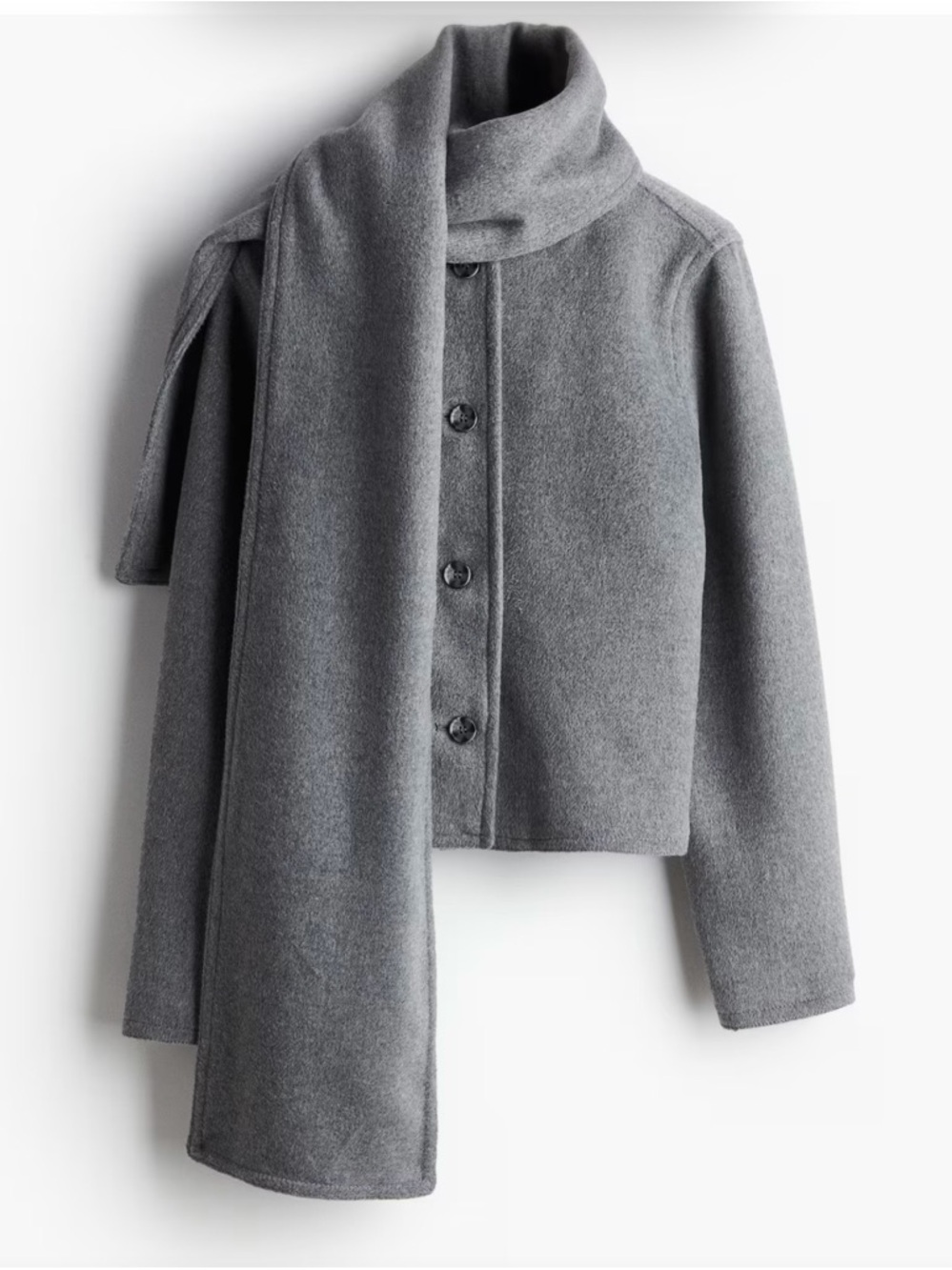 H&M WOMENS SCARF-DETAIL COAT